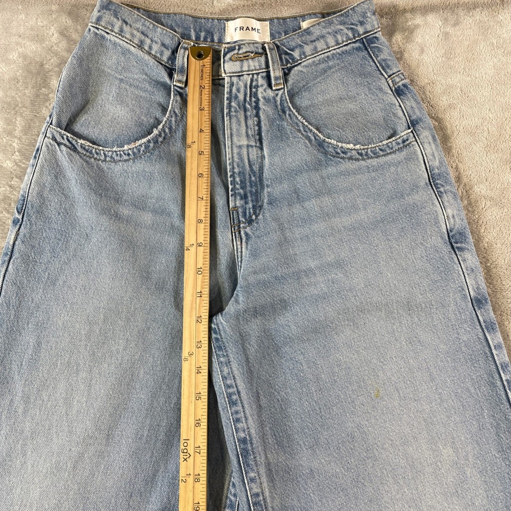 FRAME Jeans The Skater Womens 24 Blue Light Wash High Rise Wide Leg Baggy Boho - Picture 4 of 13